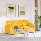 Modulaire bank met elegante armleuningen en perfecte totale afmetingen - Lichtgeel - Bankelementen