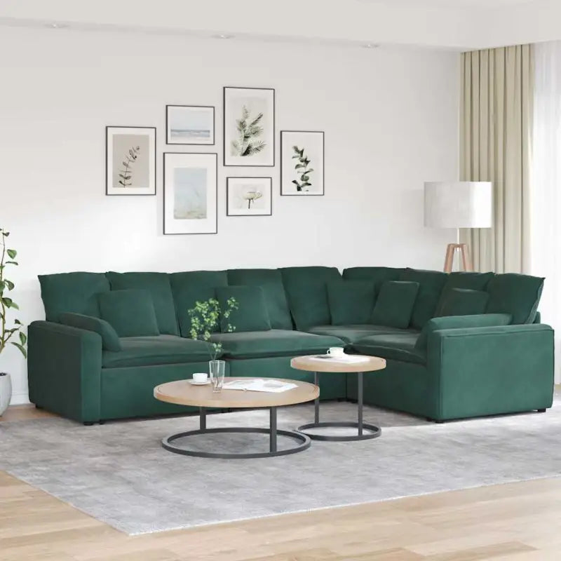 Modulaire bank met elegante design en afmetingen zitting voor elke woonkamer - Donkergroen - Bankelementen