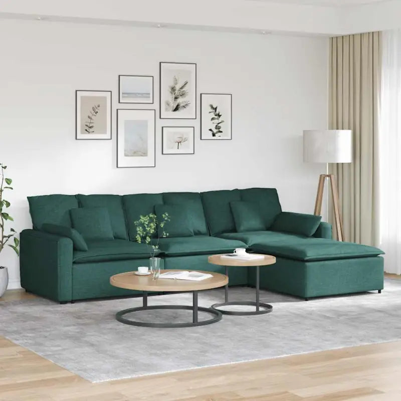 Modulaire bank met elegante ontwerpen en perfecte afmetingen voor jouw leefruimte - Donkergroen - Bankelementen