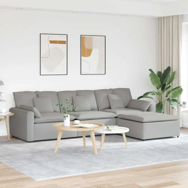 Modulaire bank met elegante ontwerpen en perfecte afmetingen voor jouw leefruimte - Wolkengrijs - Bankelementen