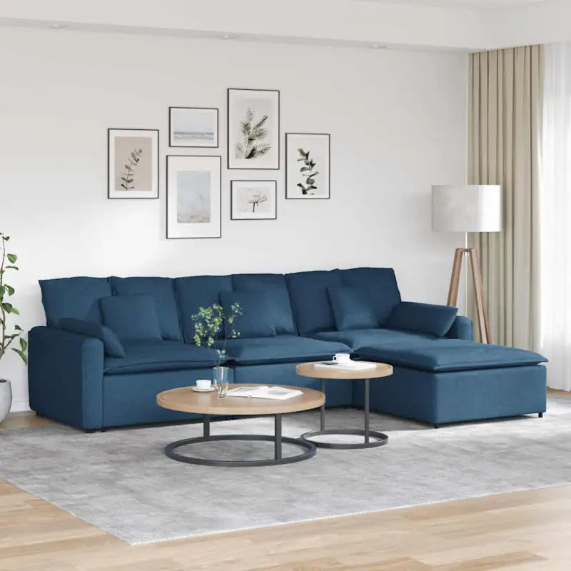 Modulaire bank met elegante ontwerpen en perfecte afmetingen voor jouw leefruimte - Blauw - Bankelementen