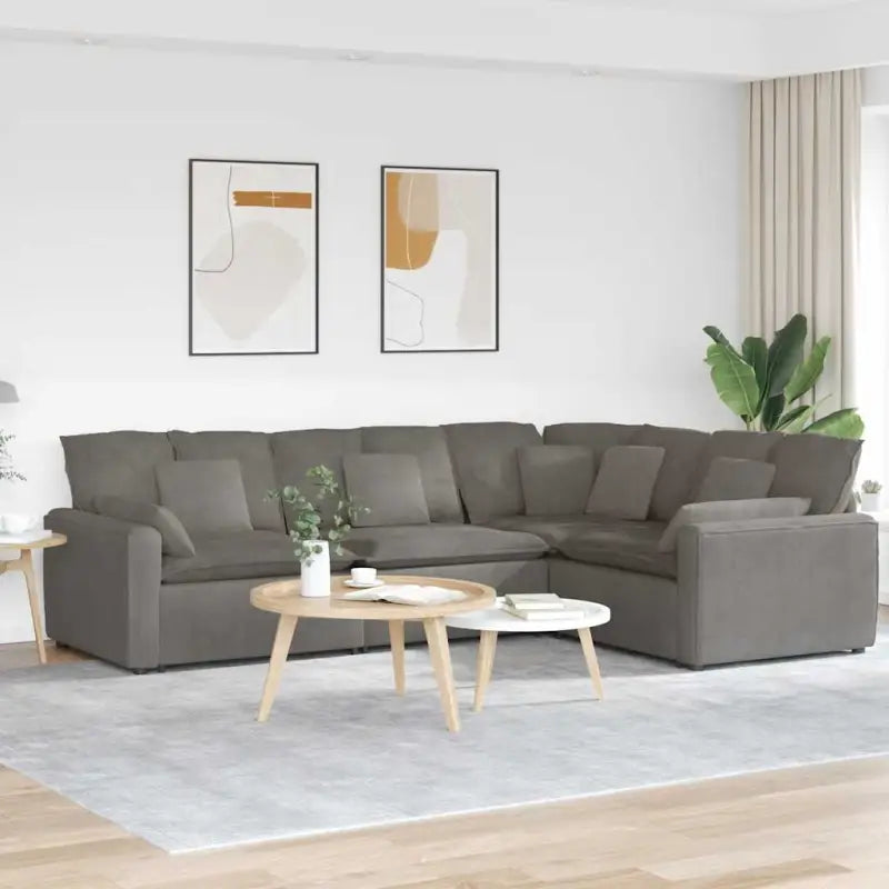 Modulaire bank met elegante uitstraling en perfecte totale afmetingen - Lichtgrijs - Bankelementen