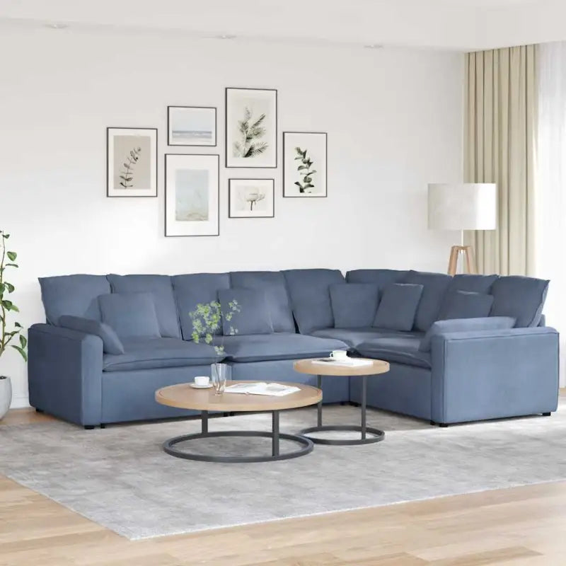 Modulaire bank met elegante uitstraling en perfecte totale afmetingen - Blauw - Bankelementen