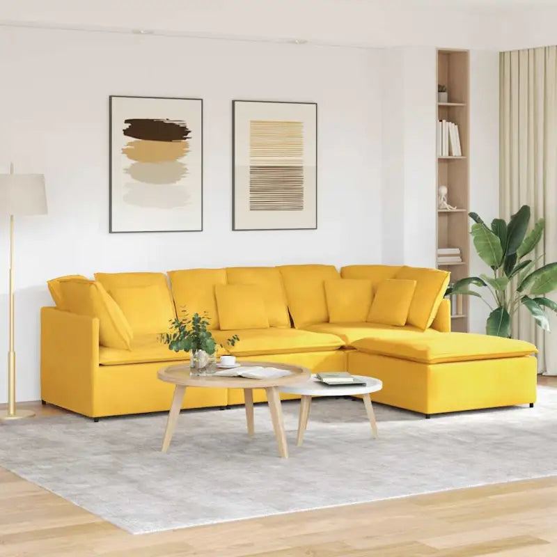 Modulaire bank met elegante vormgeving en perfecte afmetingen voor jouw woonkamer - Lichtgeel - Banken