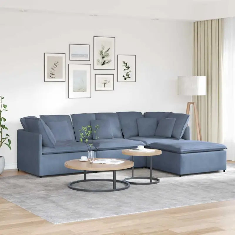 Modulaire bank met elegante vormgeving en perfecte afmetingen voor jouw woonkamer - Blauw - Banken