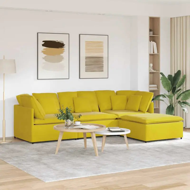Modulaire bank met elegante vormgeving en perfecte afmetingen voor je leefruimte - Geel - Banken