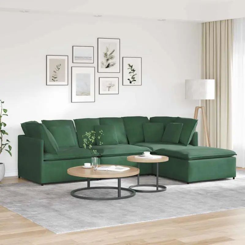 Modulaire bank met elegante vormgeving en perfecte afmetingen voor jouw woonkamer - Donkergroen - Banken