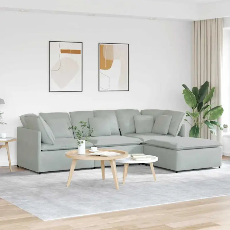 Modulaire bank met elegante vormgeving en perfecte afmetingen voor je leefruimte - Lichtgrijs - Banken