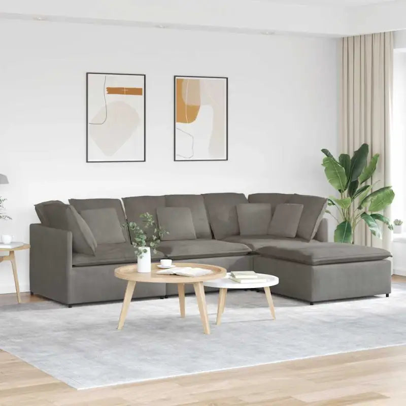 Modulaire bank met elegante vormgeving en perfecte afmetingen voor jouw woonkamer - Lichtgrijs - Banken