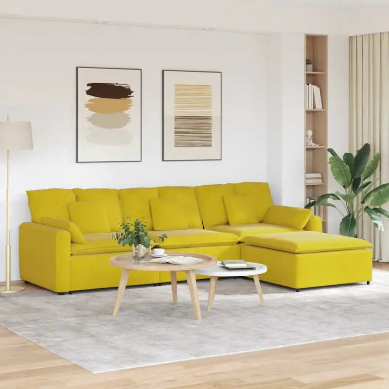 Modulaire bank met elegante vormgeving en perfecte afmetingen zitting - Geel - Bankelementen