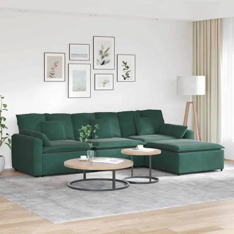 Modulaire bank met elegante vormgeving en perfecte afmetingen zitting - Donkergroen - Bankelementen