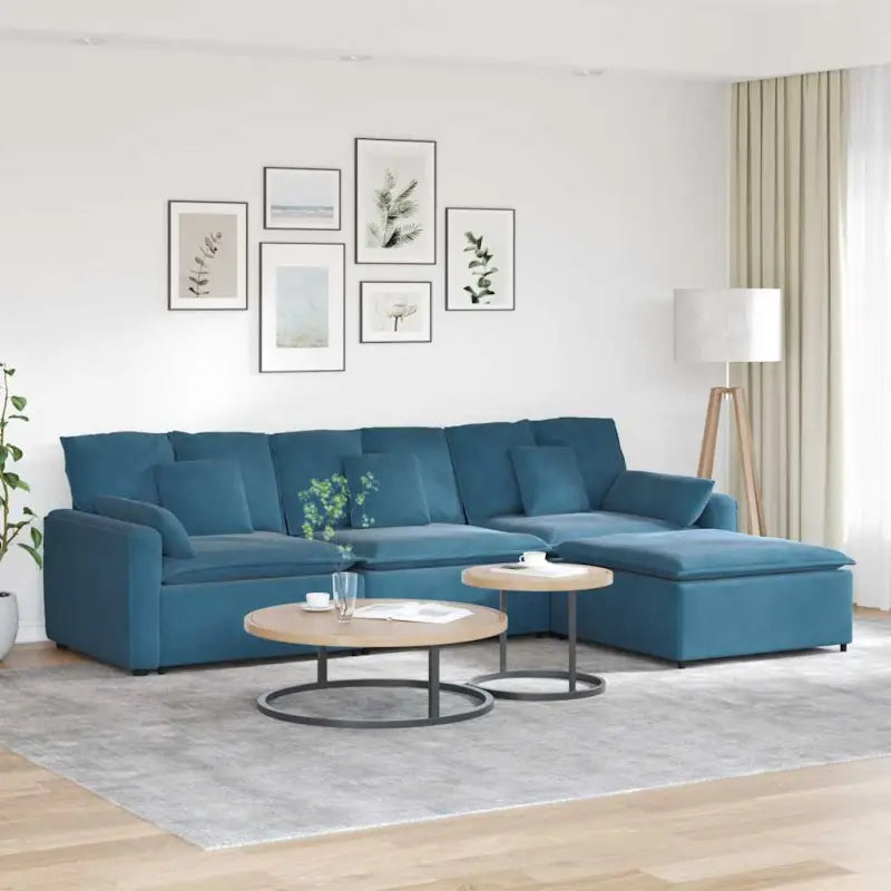 Modulaire bank met elegante vormgeving en perfecte afmetingen zitting - Blauw - Bankelementen