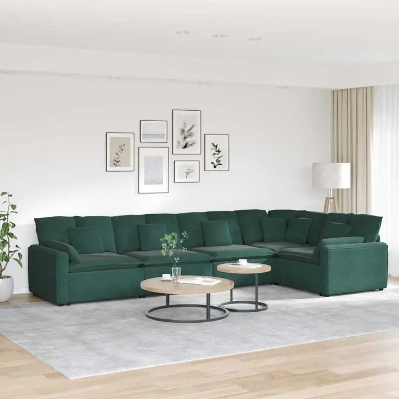 Modulaire bank met elegante vormgeving en perfecte zithoek opties - Donkergroen - Banken