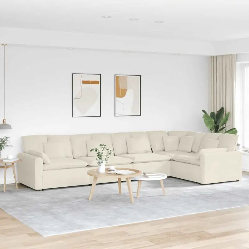 Modulaire bank met elegante vormgeving en perfecte zithoek opties - Crème - Banken