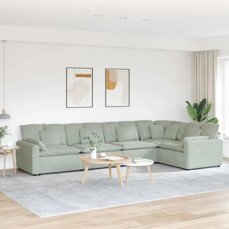 Modulaire bank met elegante vormgeving en perfecte zithoek opties - Lichtgrijs - Banken