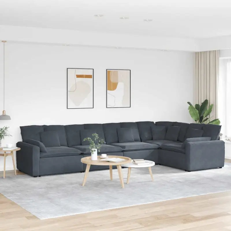 Modulaire bank met elegante vormgeving en perfecte zithoek opties - Donkergrijs - Banken