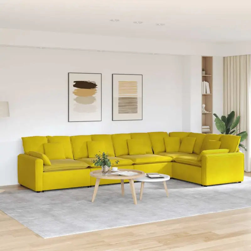 Modulaire bank met elegante vormgeving en perfecte zithoek opties - Geel - Banken