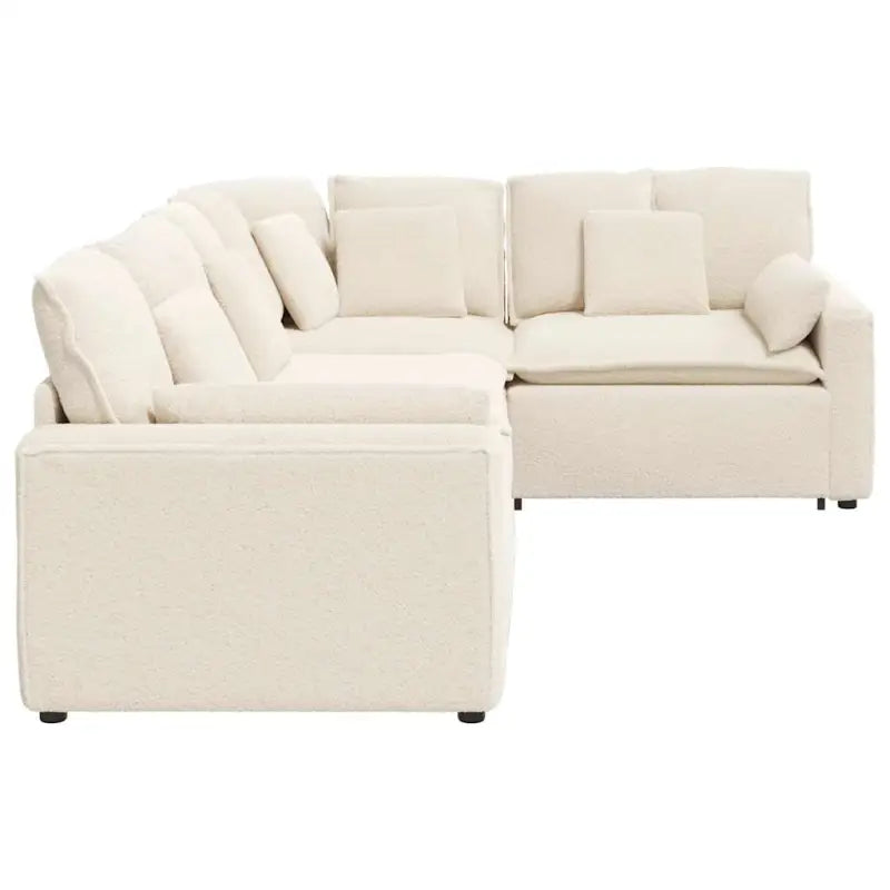 Modulaire bank met gekrulde wolachtige zitting en elegante afmetingen - Bankelementen