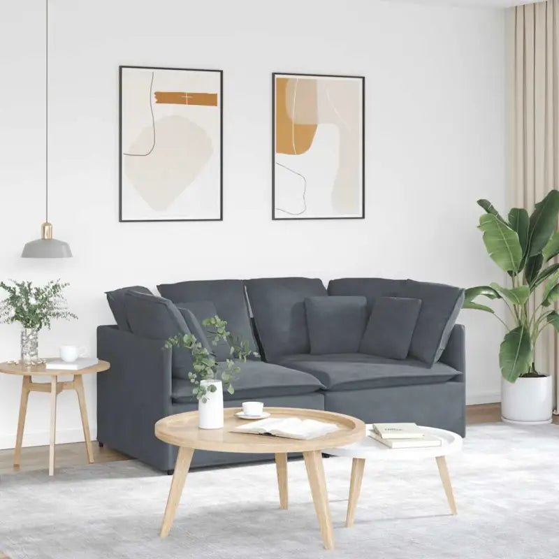 Modulaire bank met groot kussen voor dagelijks gebruik en elegant design - Donkergrijs - Banken