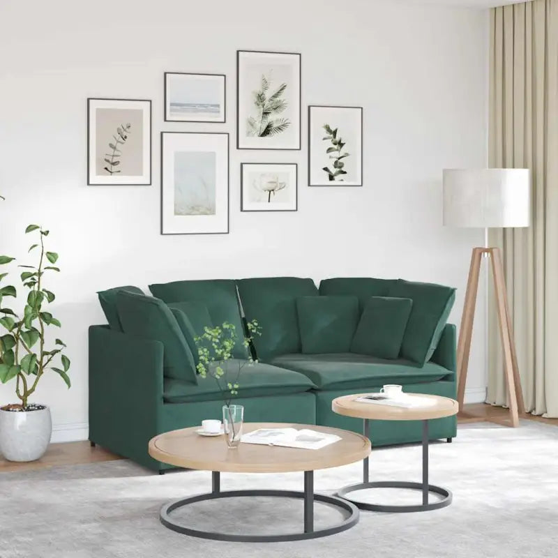 Modulaire bank met groot kussen voor dagelijks gebruik en elegant design - Donkergroen - Banken