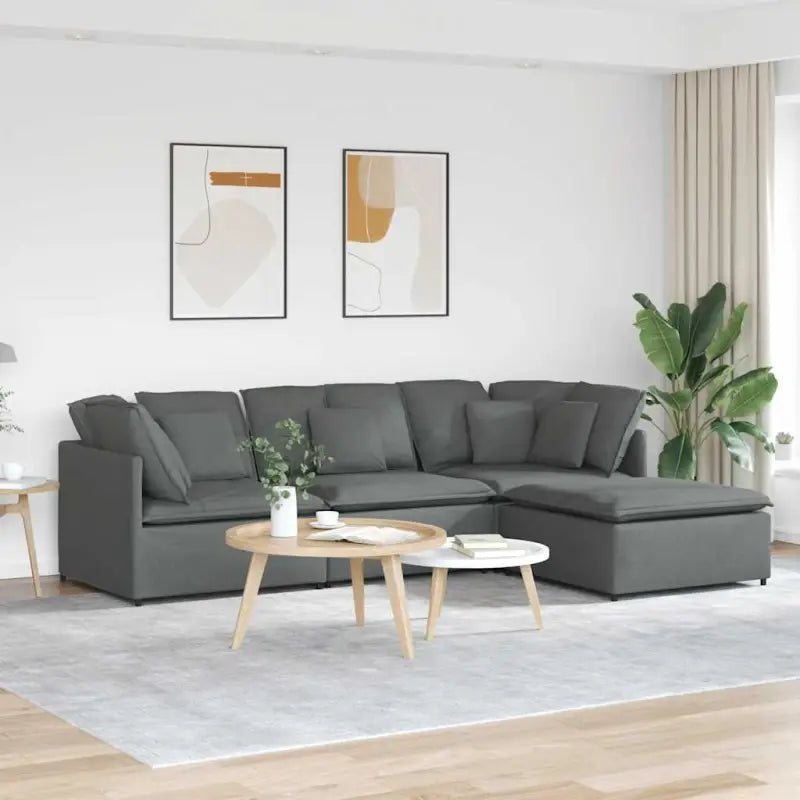 Modulaire bank met verstelbare afmetingen en elegant design voor je woonkamer - Donkergrijs - Banken