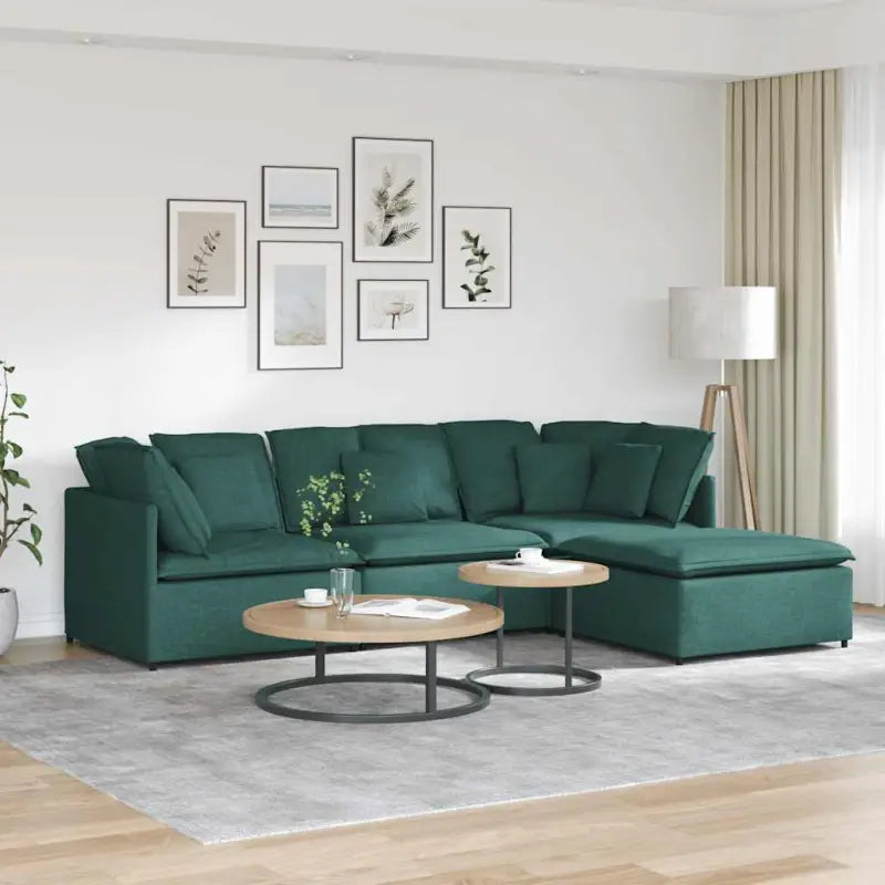Modulaire bank met verstelbare afmetingen en elegant design voor je woonkamer - Donkergroen - Banken