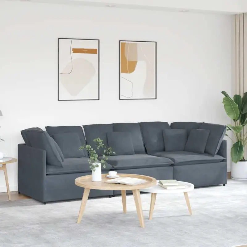 Modulaire bank voor dagelijks gebruik met elegante design en totale afmetingen - Donkergrijs - Banken