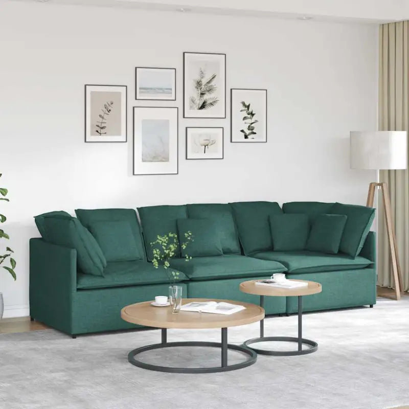 Modulaire bank voor dagelijks gebruik met elegante design en totale afmetingen - Donkergroen - Banken