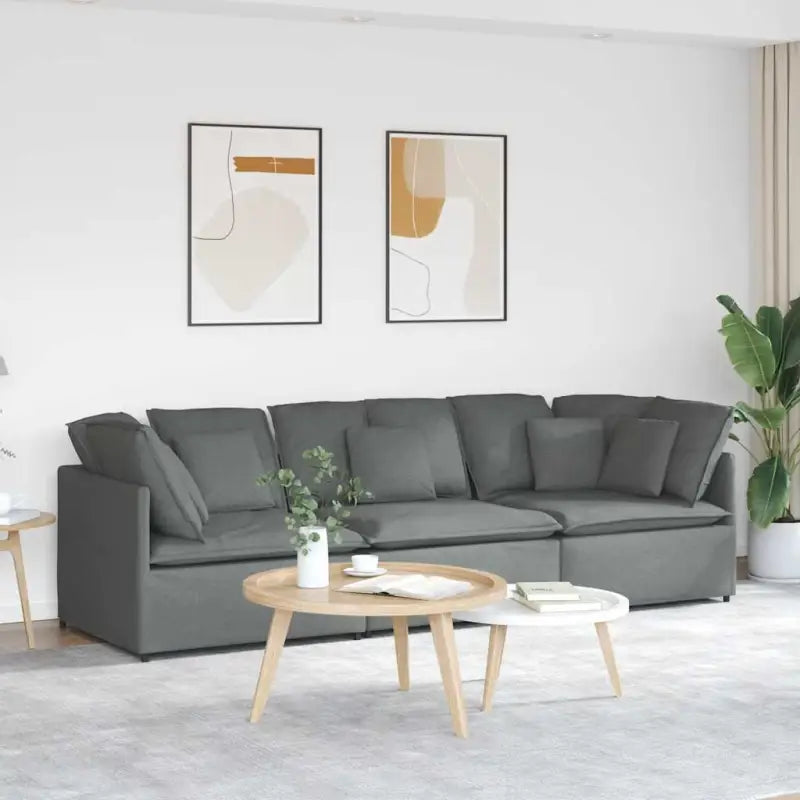 Modulaire bank voor dagelijks gebruik met elegante design en totale afmetingen - Donkergrijs - Banken