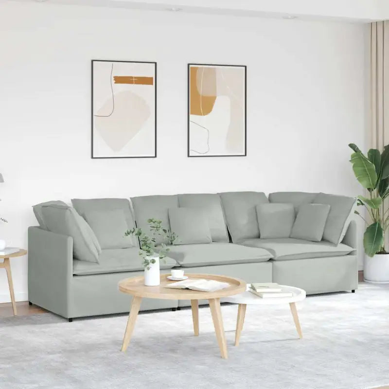 Modulaire bank voor dagelijks gebruik met elegante design en totale afmetingen - Lichtgrijs - Banken