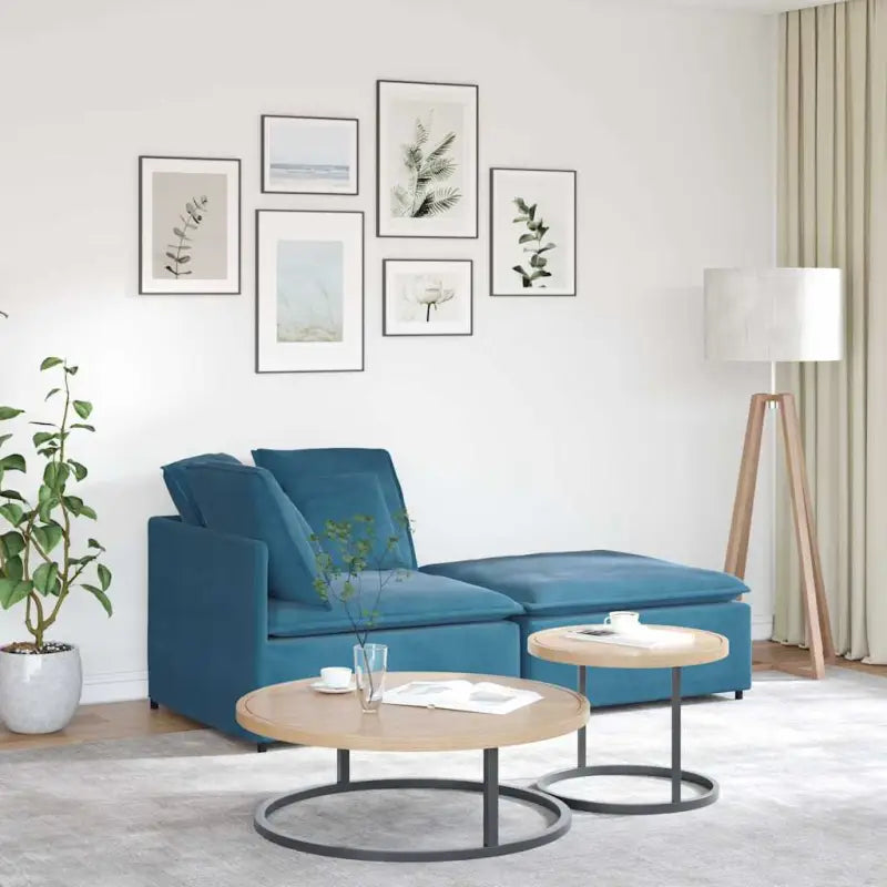 Modulaire bank voor dagelijks gebruik met elegante vormgeving en totale afmetingen - Blauw - Bankelementen