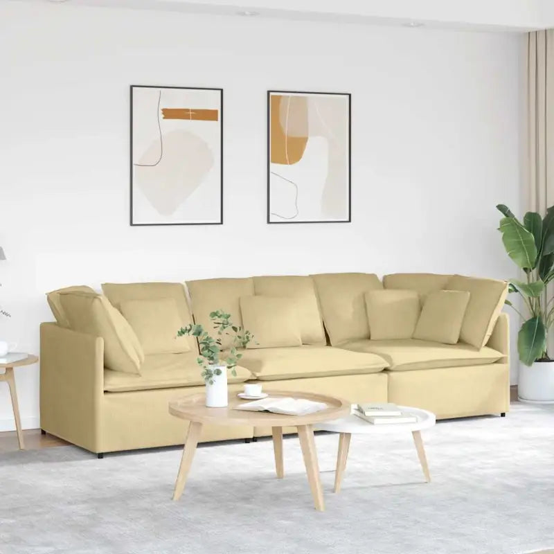 Modulaire bank voor dagelijks gebruik met elegante vormgeving en totale afmetingen - grijsgroen - Banken