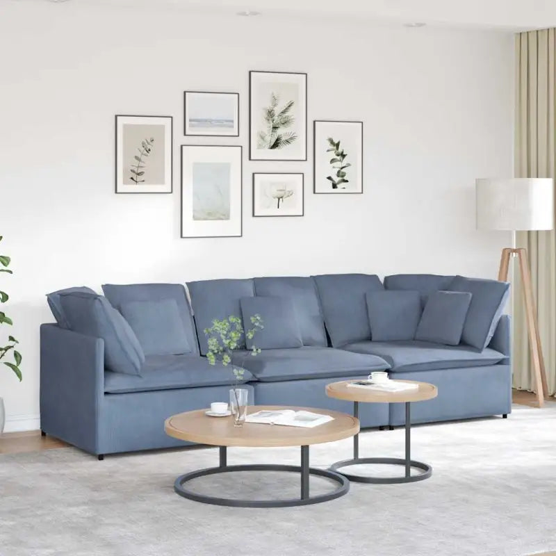Modulaire bank voor dagelijks gebruik met elegante vormgeving en totale afmetingen - Blauw - Banken
