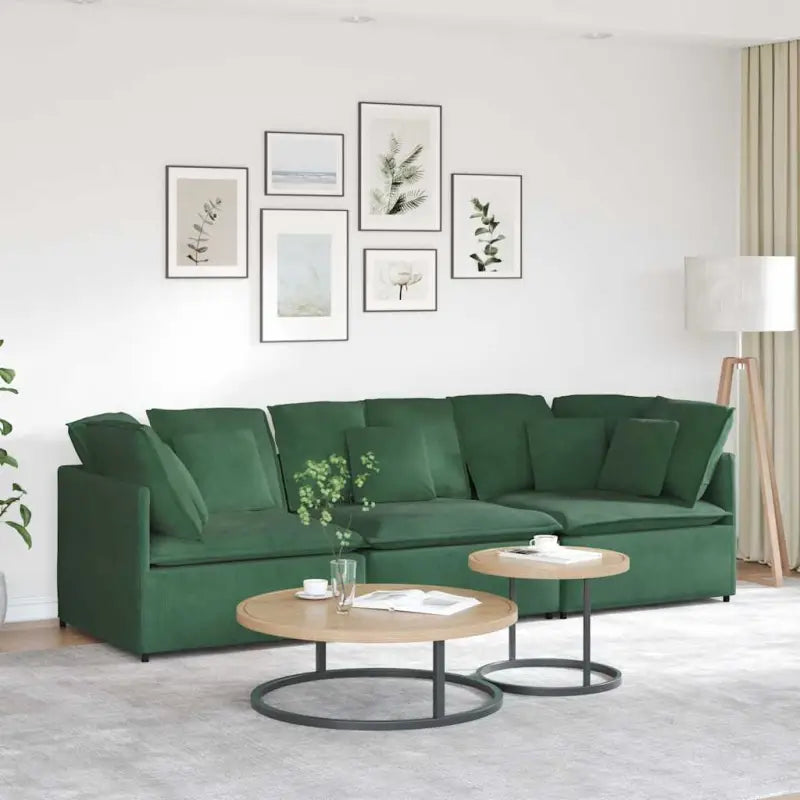 Modulaire bank voor dagelijks gebruik met elegante vormgeving en totale afmetingen - Donkergroen - Banken