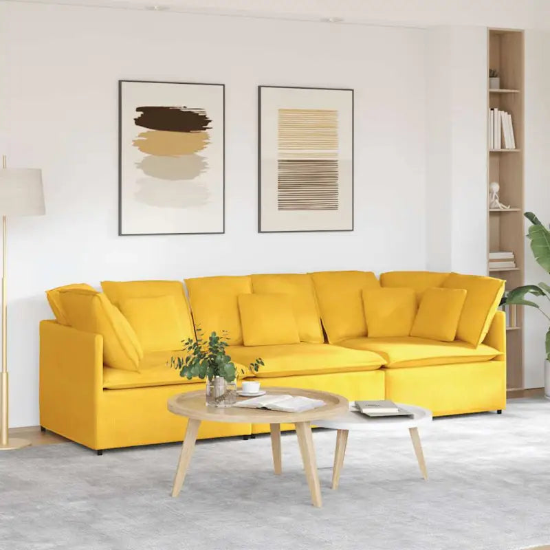 Modulaire bank voor dagelijks gebruik met elegante vormgeving en totale afmetingen - Lichtgeel - Banken