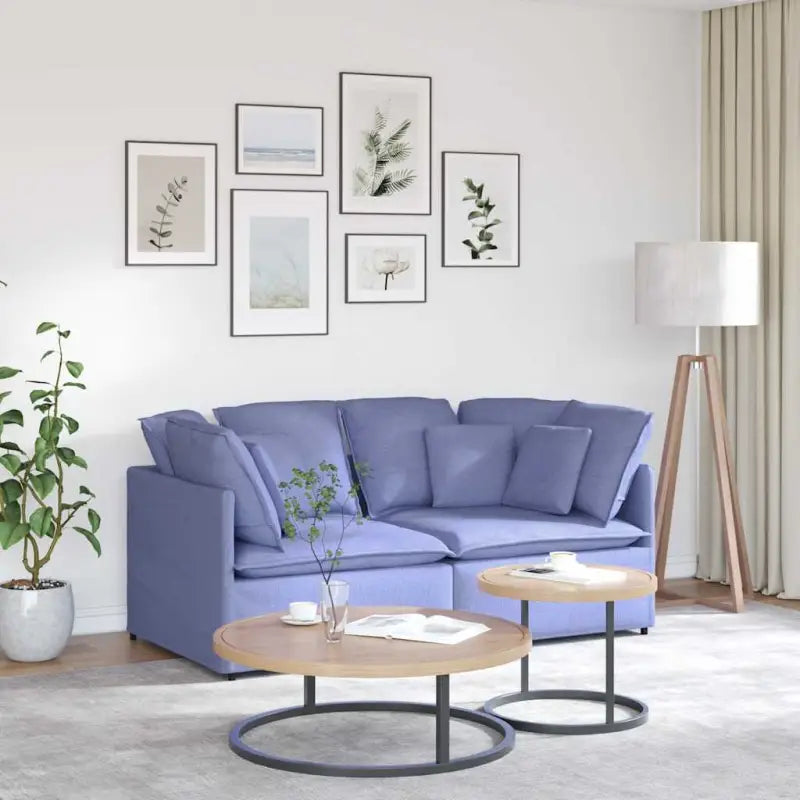 Modulaire bank voor dagelijks gebruik met groot kussen en elegant design - Jeansblauw - Banken