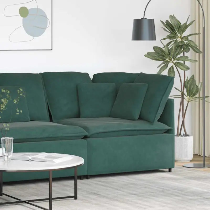 Modulaire bankelementen voor dagelijks gebruik en elegant comfort - Donkergroen / Hoekbank - Bankelementen