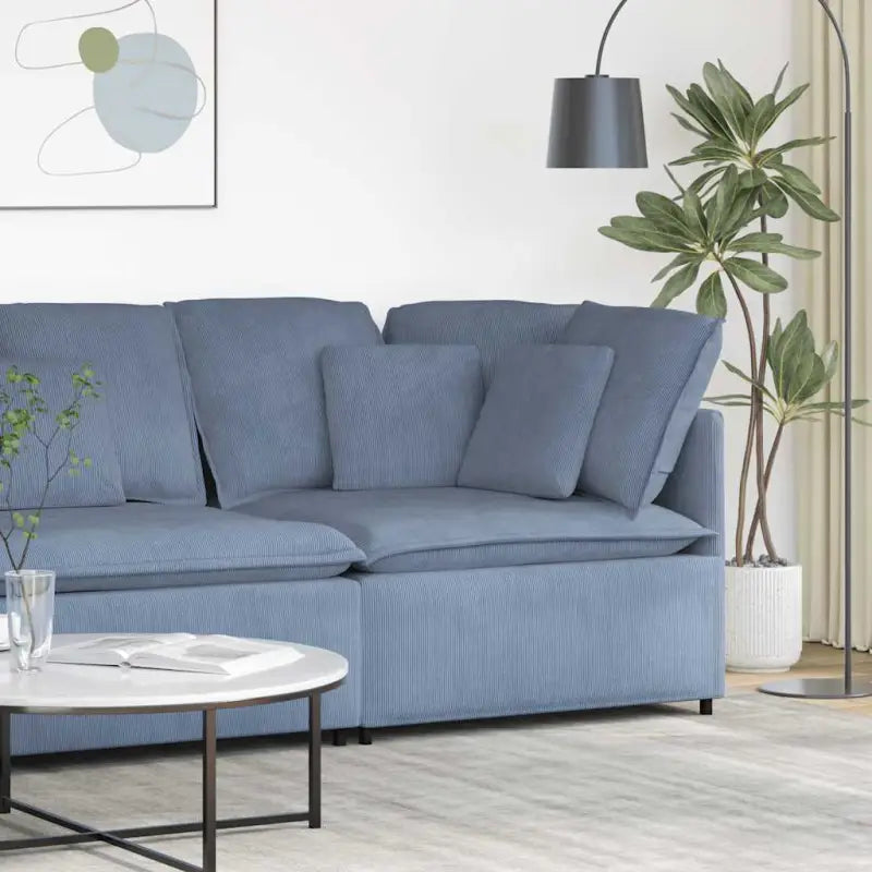 Modulaire bankelementen voor dagelijks gebruik en elegante zithoeken - Blauw / Hoekbank - Bankelementen