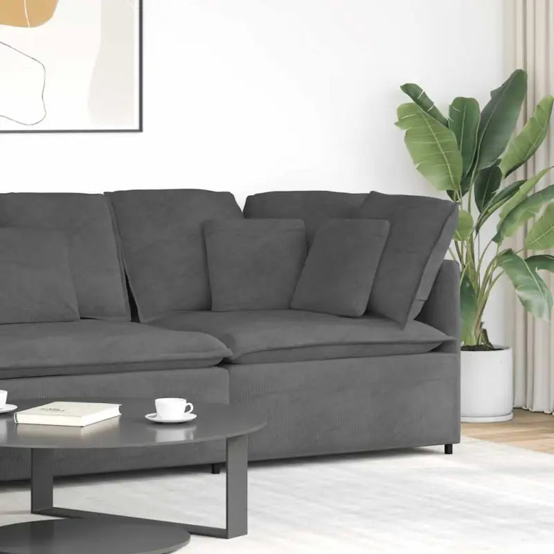 Modulaire bankelementen voor dagelijks gebruik en elegante zithoeken - Donkergrijs / Hoekbank - Bankelementen