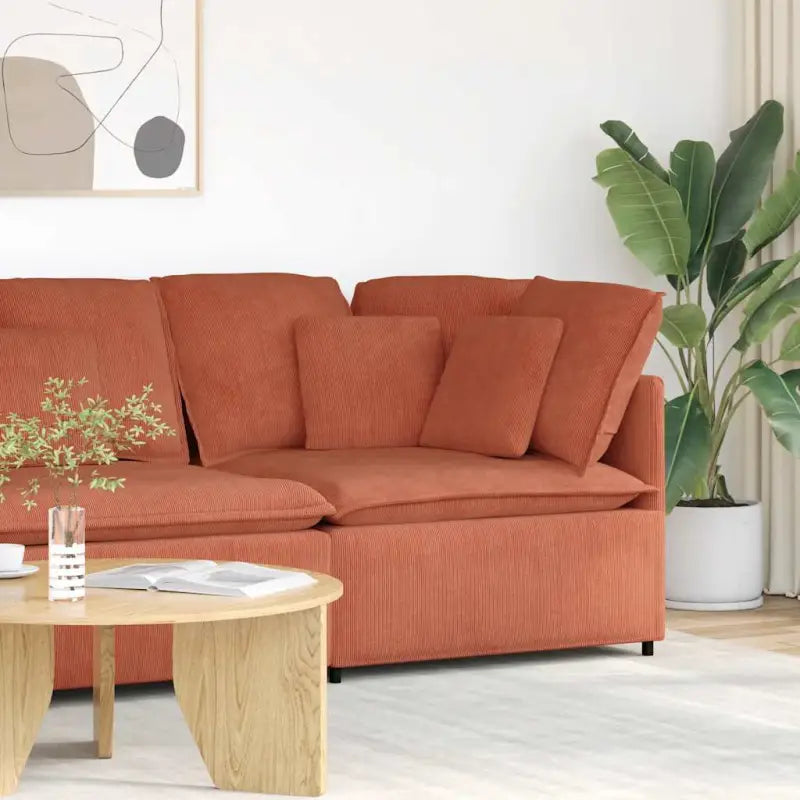 Modulaire bankelementen voor dagelijks gebruik en elegante zithoeken - Roodoranje / Hoekbank - Bankelementen