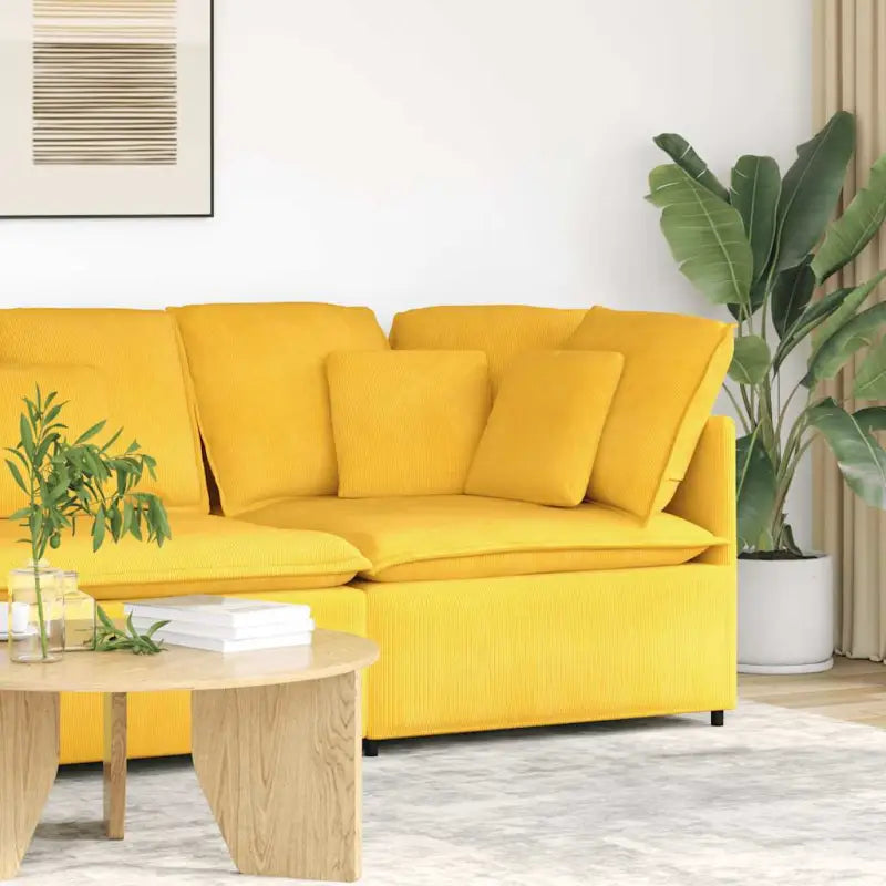 Modulaire bankelementen voor dagelijks gebruik en elegante zithoeken - Lichtgeel / Hoekbank - Bankelementen