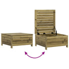 Modulaire houten tuinbank met kussen voor terras en tuinfeesten - Modulaire tuinbanken
