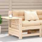 Modulaire houten tuinbank met kussen voor terras en tuinfeesten - Onbehandeld / Beige / 1 / Hoekbank met bijzettafel