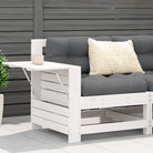 Modulaire houten tuinbank met kussen voor terras en tuinfeesten - Wit / Antracietkleurig / 1 / Hoekbank met bijzettafel