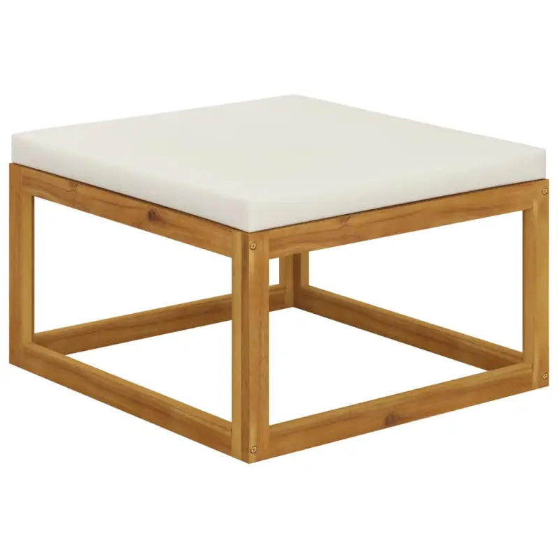 Modulaire houten tuinbank set voor buitengebruik - Crème / 1 / Voetensteun - Modulaire tuinbanken