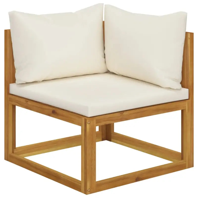 Modulaire houten tuinbank set voor buitengebruik - Crème / 1 / Hoekbank - Modulaire tuinbanken