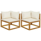 Modulaire houten tuinbank set voor buitengebruik - Crème / 1 / Hoekbank (2 st) - Modulaire tuinbanken