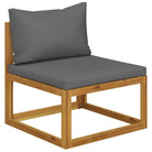 Modulaire houten tuinbank set voor buitengebruik - Donkergrijs / 1 / Middenbank - Modulaire tuinbanken