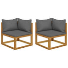Modulaire houten tuinbank set voor buitengebruik - Donkergrijs / 1 / Hoekbank (2 st) - Modulaire tuinbanken