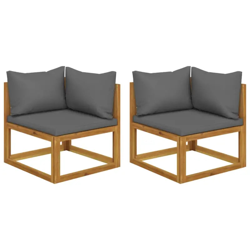 Modulaire houten tuinbank set voor buitengebruik - Donkergrijs / 1 / Hoekbank (2 st) - Modulaire tuinbanken